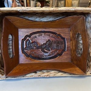 Vintage Wooden Bread Basket